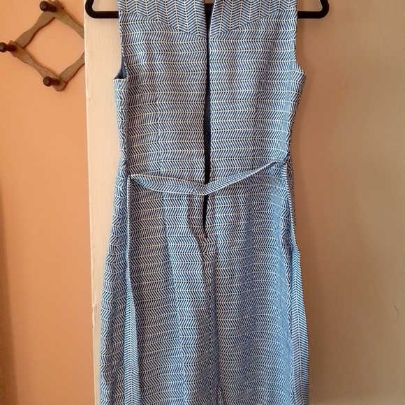 J crew Italian tie waist midi dress blue size 2 - Picture 3 of 10